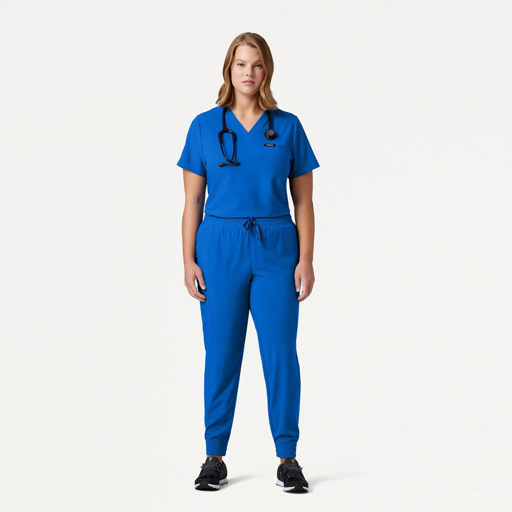 Jaanuu Scrubs Women's Pret 1-Pocket Classic Scrub Top Royal Blue | scrub-supply.com