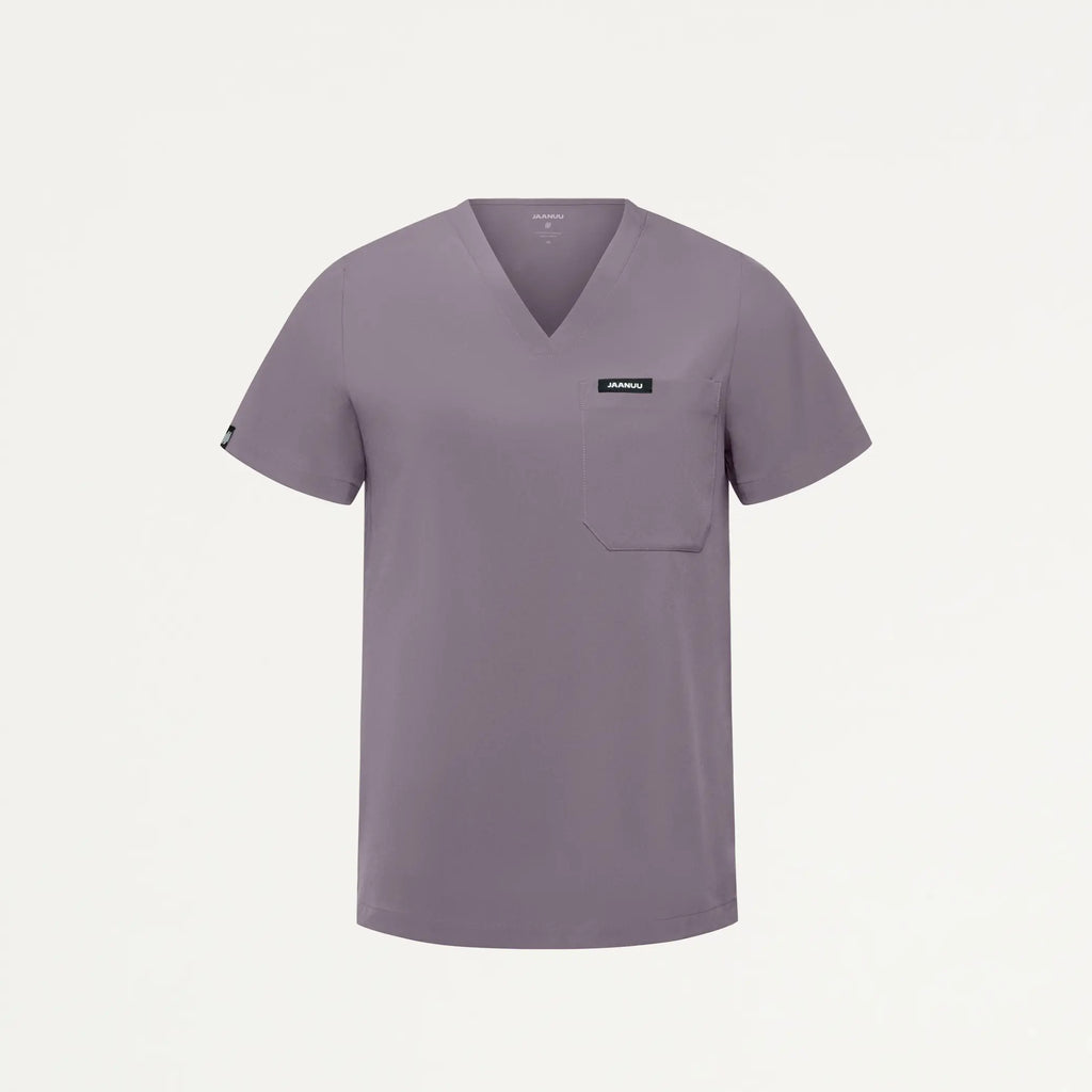 Jaanuu Scrubs Women's Pret 1-Pocket Classic Scrub Top Titanium | scrub-supply.com