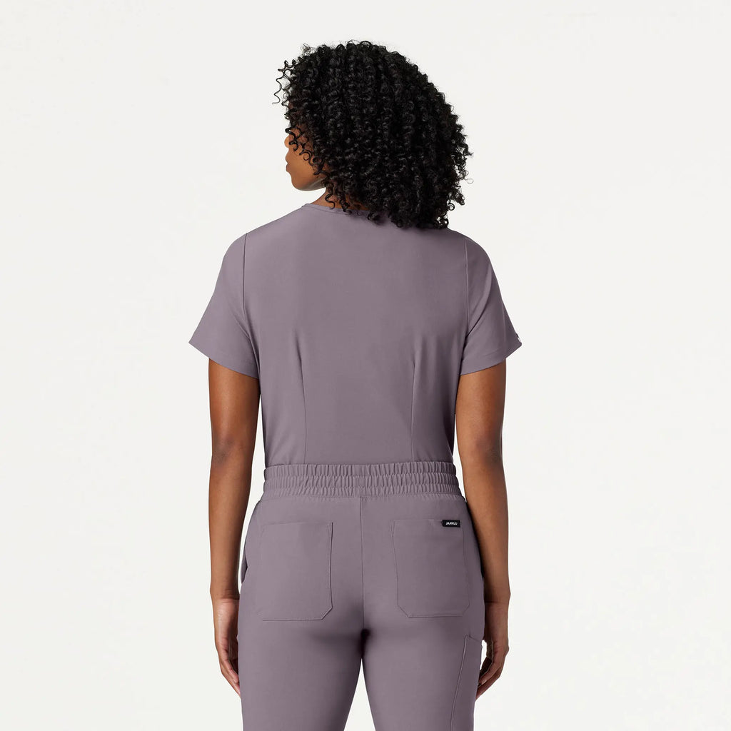 Jaanuu Scrubs Women's Pret 1-Pocket Classic Scrub Top Titanium | scrub-supply.com