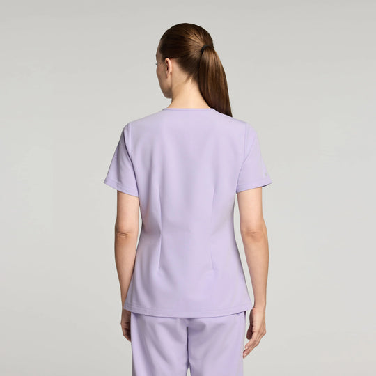 Jaanuu Scrubs Women's Rhena Slim 1-Pocket Scrub Top Lavender | scrub-supply.com