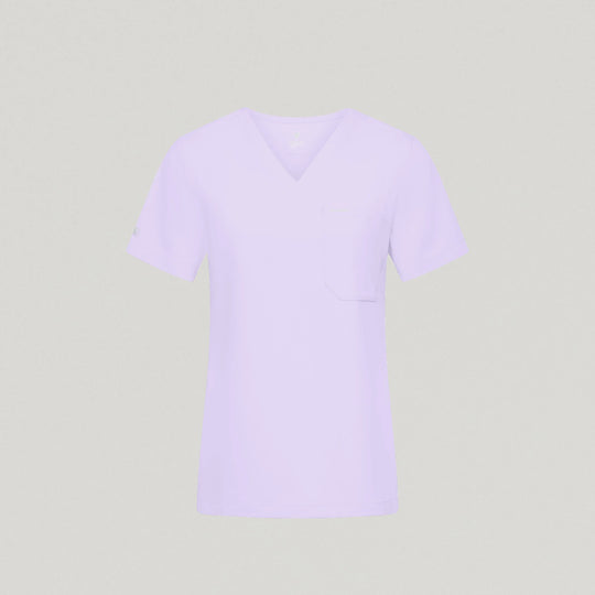 Jaanuu Scrubs Women's Rhena Slim 1-Pocket Scrub Top Lavender | scrub-supply.com