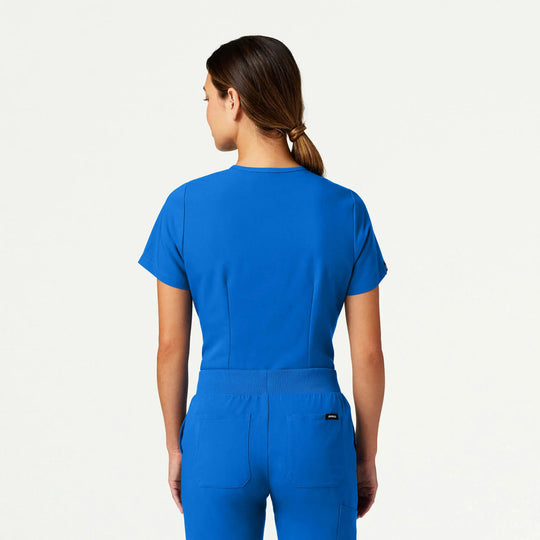 Jaanuu Scrubs Women's Rhena Slim 1-Pocket Scrub Top Royal Blue | scrub-supply.com