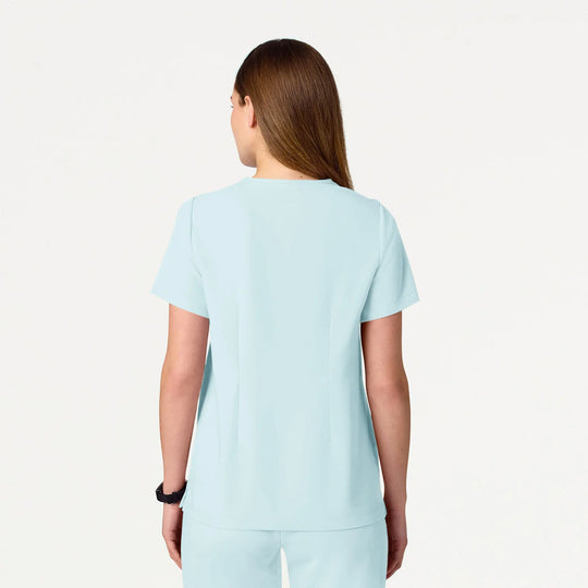 Jaanuu Scrubs Women's Rhena Slim 1-Pocket Scrub Top Sky Blue | scrub-supply.com