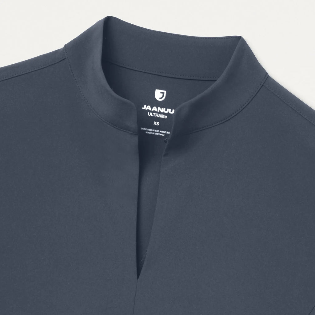 Jaanuu Scrubs Women's Aria Fit & Flare ULTRAlite™ Scrub Top Carbon Gray | scrub-supply.com