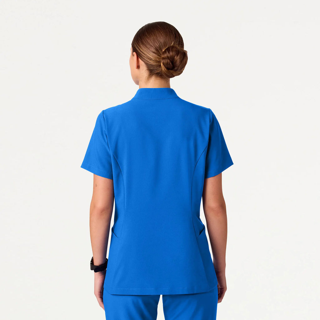 Jaanuu Scrubs Women's Aria Fit & Flare ULTRAlite™ Scrub Top Royal Blue | scrub-supply.com