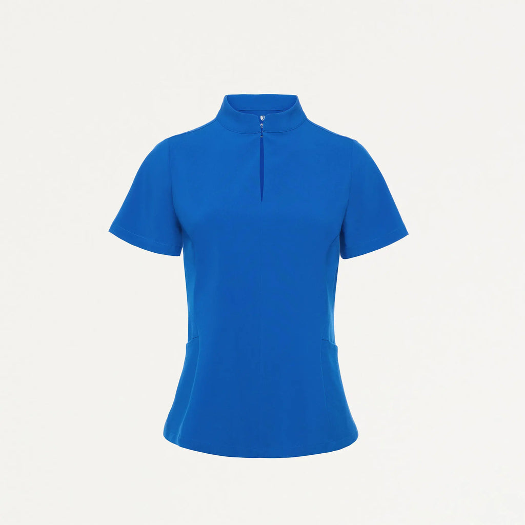 Jaanuu Scrubs Women's Aria Fit & Flare ULTRAlite™ Scrub Top Royal Blue | scrub-supply.com