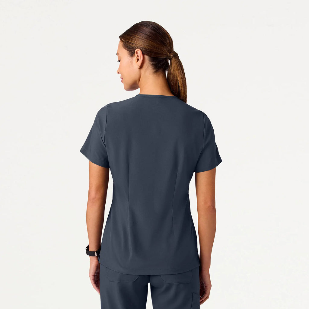 Jaanuu Scrubs Women's Rhena Slim ULTRAlite™ 1-Pocket Scrub Top Carbon Gray | scrub-supply.com