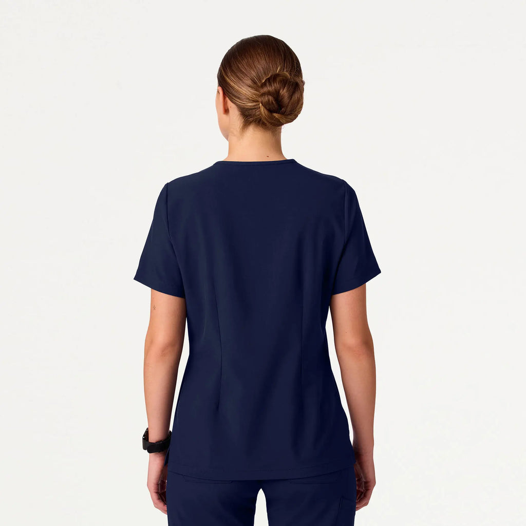Jaanuu Scrubs Women's Rhena Slim ULTRAlite™ 1-Pocket Scrub Top Midnight Navy | scrub-supply.com