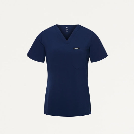 Jaanuu Scrubs Women's Rhena Slim ULTRAlite™ 1-Pocket Scrub Top Midnight Navy | scrub-supply.com