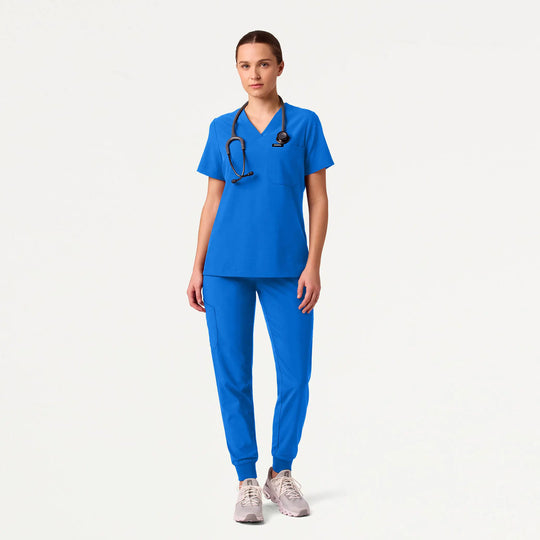Jaanuu Scrubs Women's Rhena Slim ULTRAlite™ 1-Pocket Scrub Top Royal Blue | scrub-supply.com