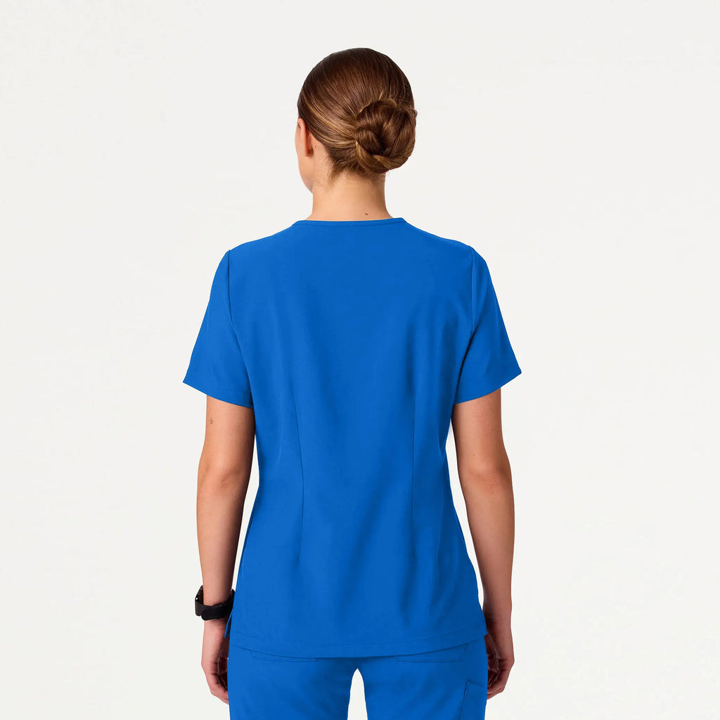 Jaanuu Scrubs Women's Rhena Slim ULTRAlite™ 1-Pocket Scrub Top Royal Blue | scrub-supply.com