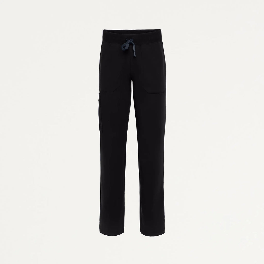 Jaanuu Scrubs Women's Xenos Cargo Knit-Waist Scrub Pant Black | scrub-supply.com