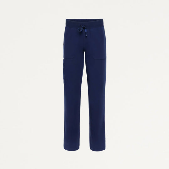 Jaanuu Scrubs Women's Xenos Cargo Knit-Waist Scrub Pant Midnight Navy | scrub-supply.com