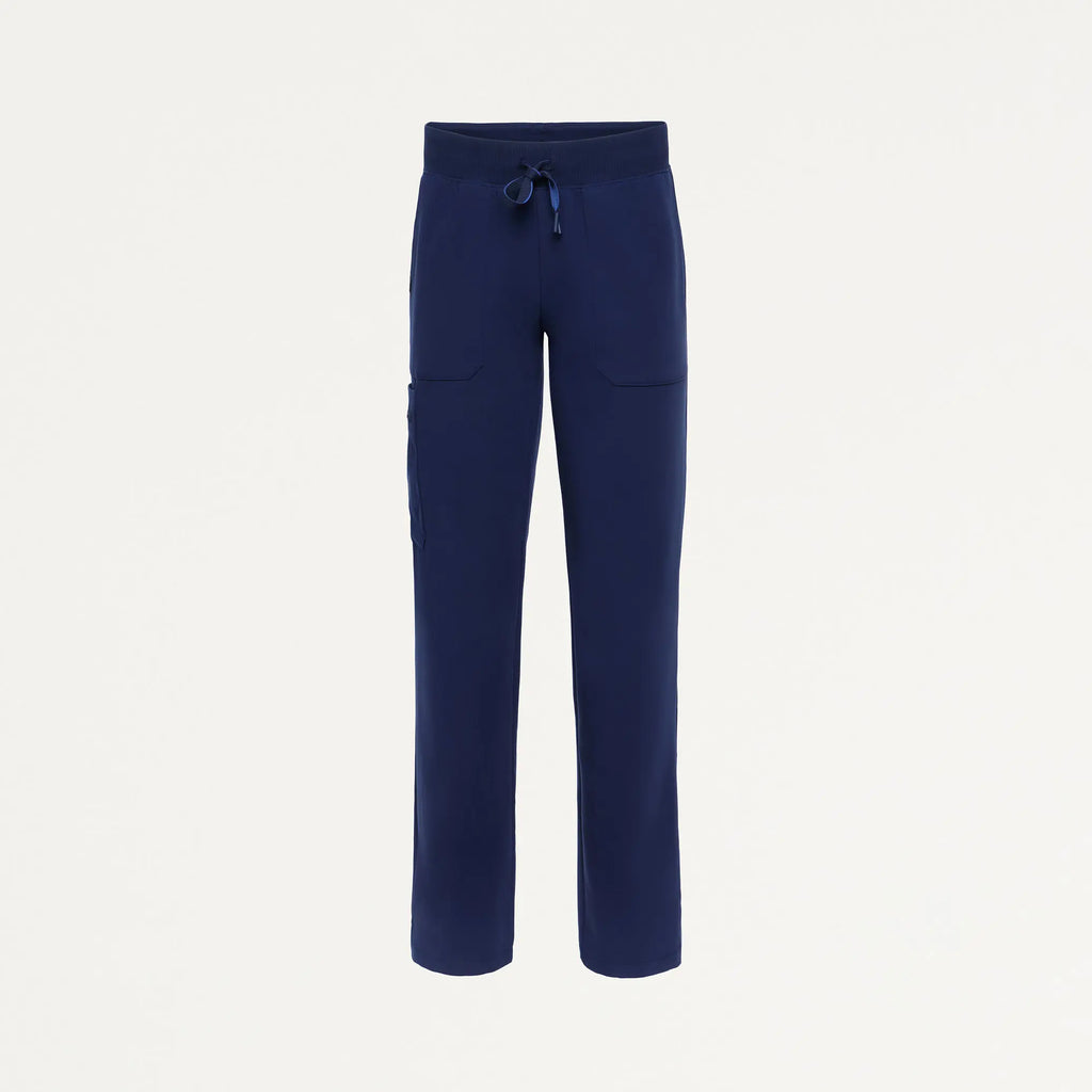 Jaanuu Scrubs Women's Xenos Cargo Knit-Waist Scrub Pant Midnight Navy | scrub-supply.com