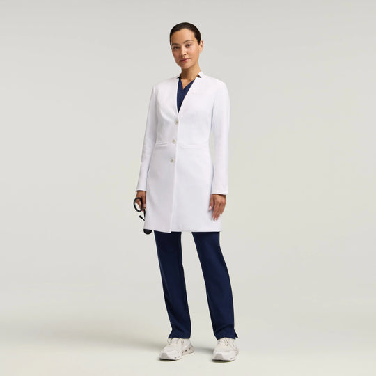 Jaanuu Scrubs Women's Nova 37” White Coat White | scrub-supply.com