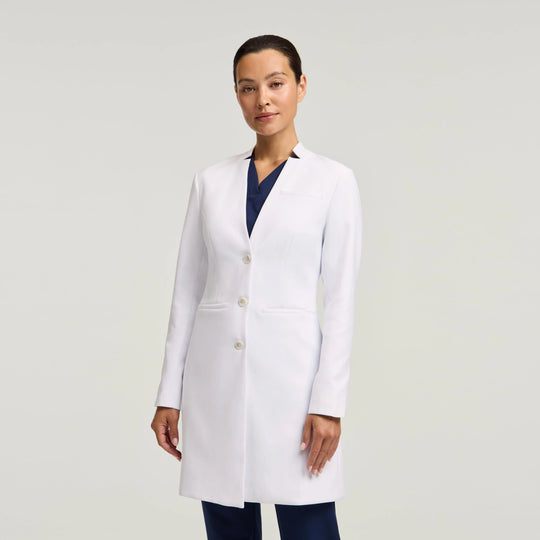 Jaanuu Scrubs Women's Nova 37” White Coat White | scrub-supply.com
