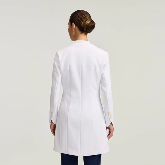 Jaanuu Scrubs Women's Nova 37” White Coat White | scrub-supply.com