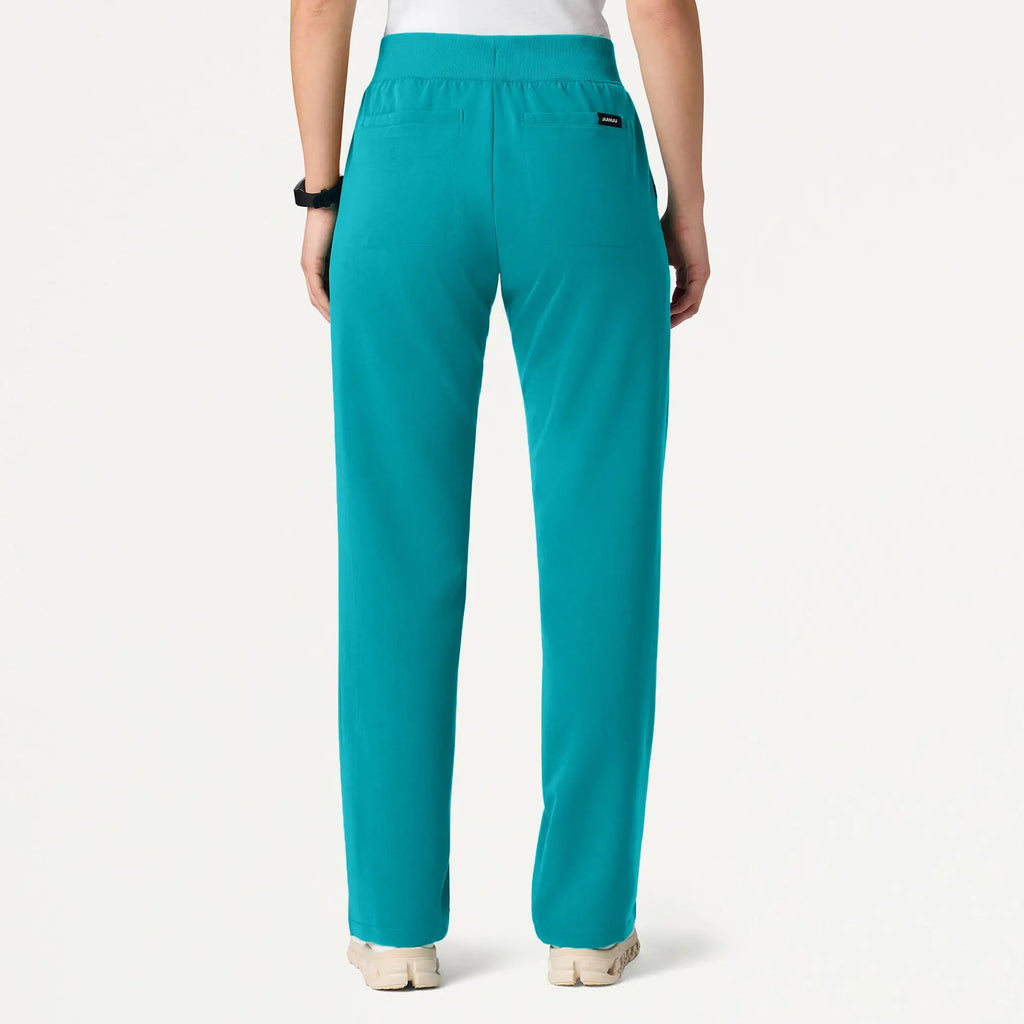 Jaanuu Scrubs Women's Xenos Essential Knit-Waist Scrub Pant Teal | scrub-supply.com