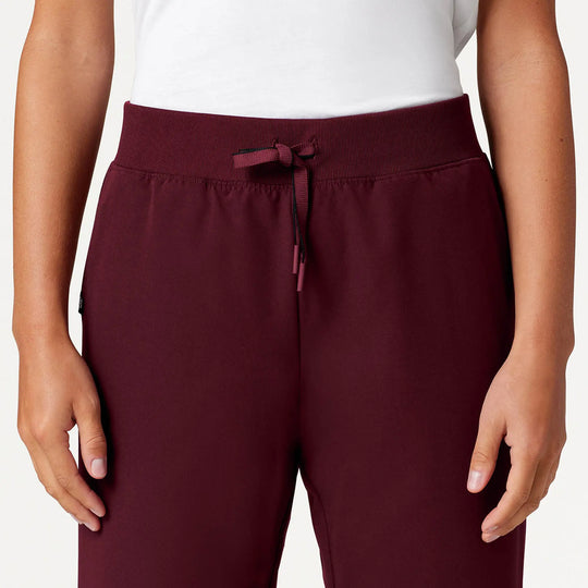 Jaanuu Scrubs Women's Xenos Essential Knit-Waist Scrub Pant Burgundy | scrub-supply.com