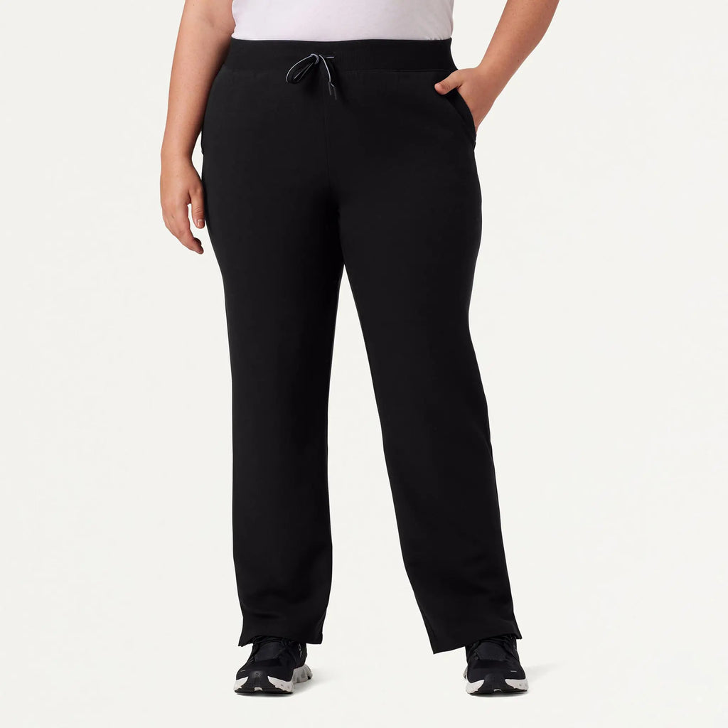 Jaanuu Scrubs Women's Xenos Essential Knit-Waist Scrub Pant Black | scrub-supply.com