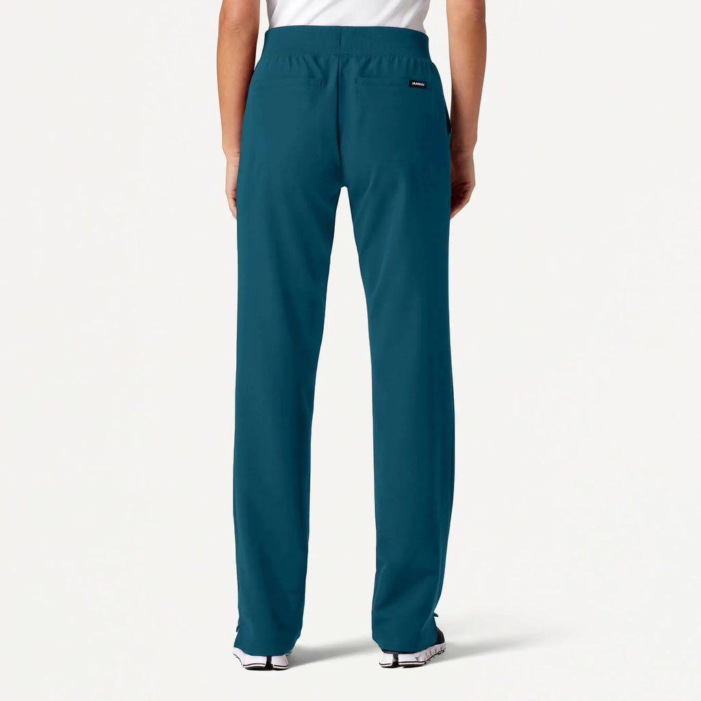 Jaanuu Scrubs Women's Xenos Essential Knit-Waist Scrub Pant Caribbean Blue | scrub-supply.com