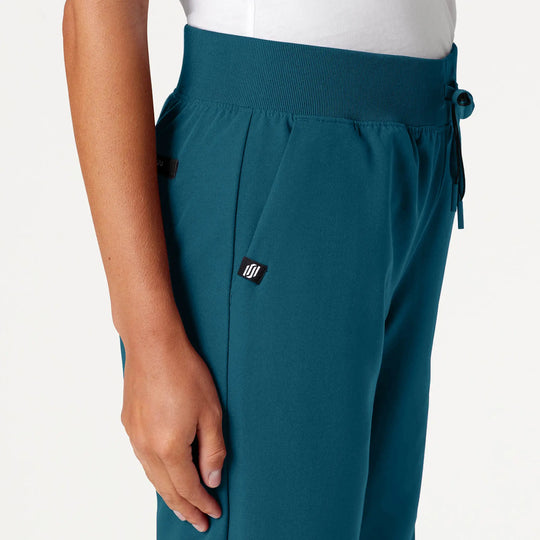 Jaanuu Scrubs Women's Xenos Essential Knit-Waist Scrub Pant Caribbean Blue | scrub-supply.com