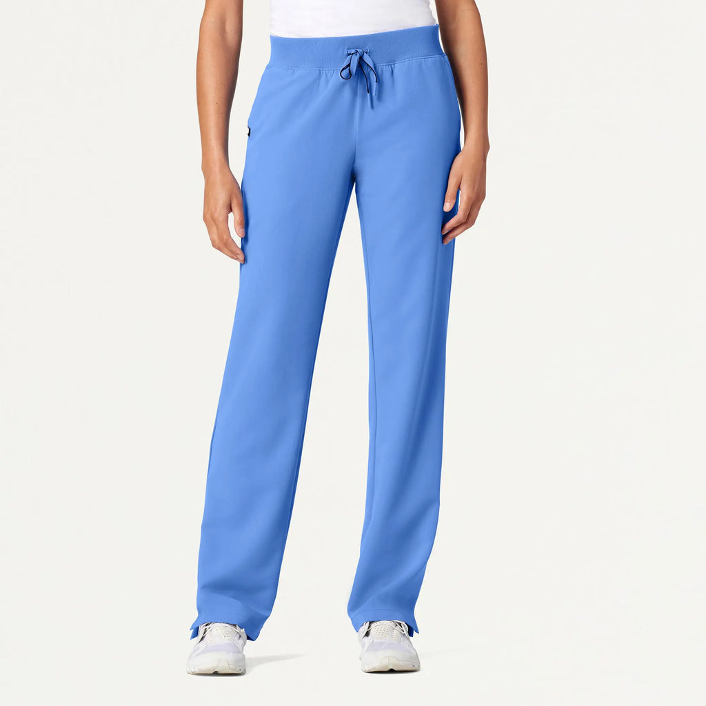 Jaanuu Scrubs Women's Xenos Essential Knit-Waist Scrub Pant Ceil Blue | scrub-supply.com