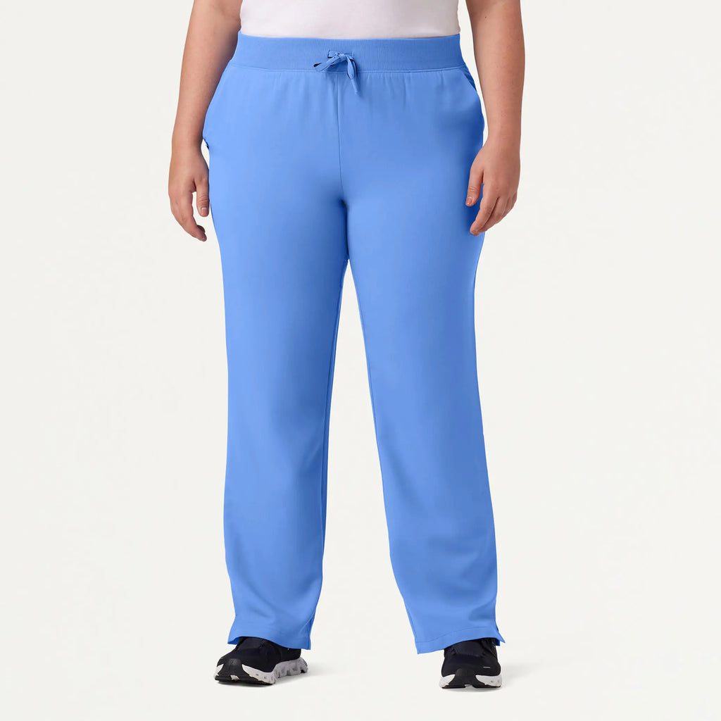 Jaanuu Scrubs Women's Xenos Essential Knit-Waist Scrub Pant Ceil Blue | scrub-supply.com