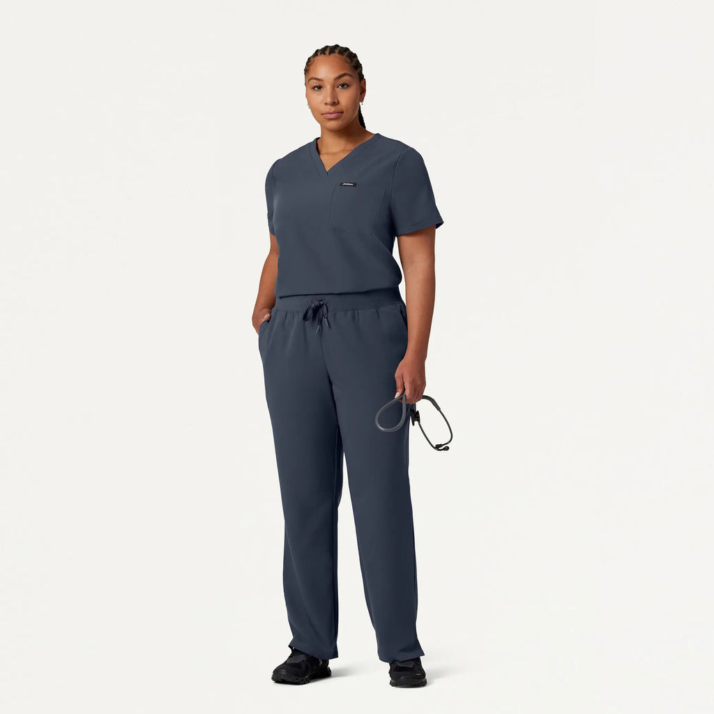 Jaanuu Scrubs Women's Xenos Essential Knit-Waist Scrub Pant Carbon Gray | scrub-supply.com