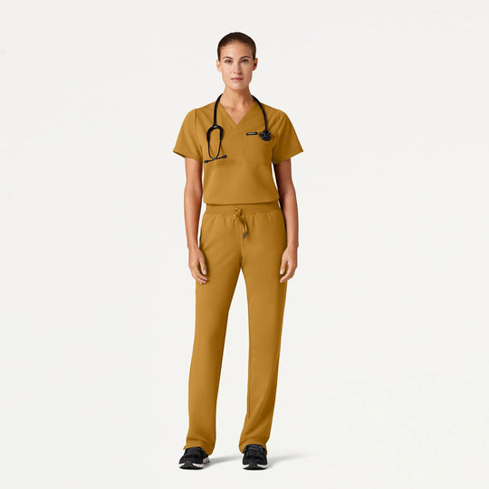 Jaanuu Scrubs Women's Xenos Essential Knit-Waist Scrub Pant Cider | scrub-supply.com