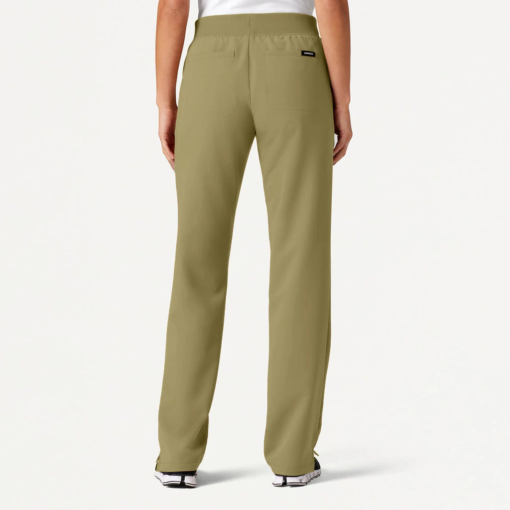 Jaanuu Scrubs Women's Xenos Essential Knit-Waist Scrub Pant Ceramic Khaki | scrub-supply.com