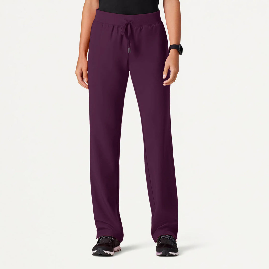 Jaanuu Scrubs Women's Xenos Essential Knit-Waist Scrub Pant Deep Eggplant | scrub-supply.com