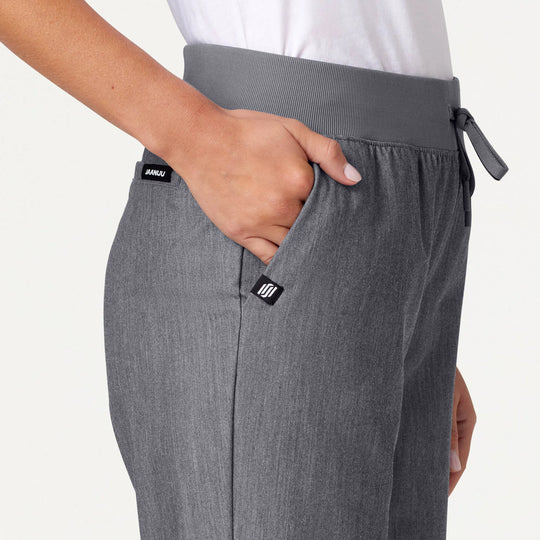 Jaanuu Scrubs Women's Xenos Essential Knit-Waist Scrub Pant Heather Gray | scrub-supply.com