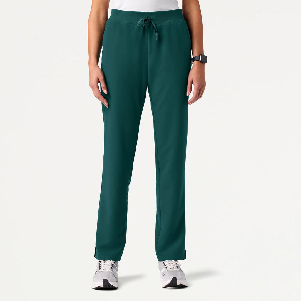 Jaanuu Scrubs Women's Xenos Essential Knit-Waist Scrub Pant Midnight Green | scrub-supply.com