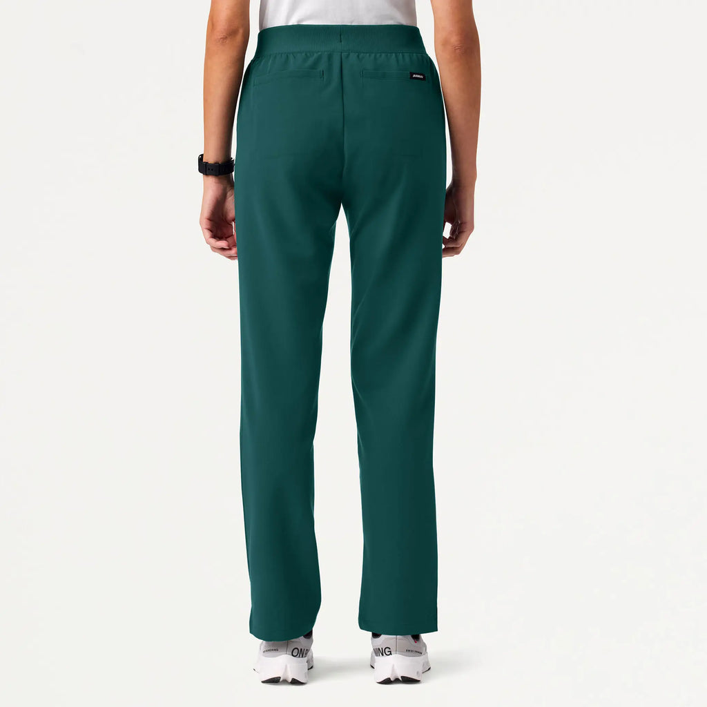 Jaanuu Scrubs Women's Xenos Essential Knit-Waist Scrub Pant Midnight Green | scrub-supply.com