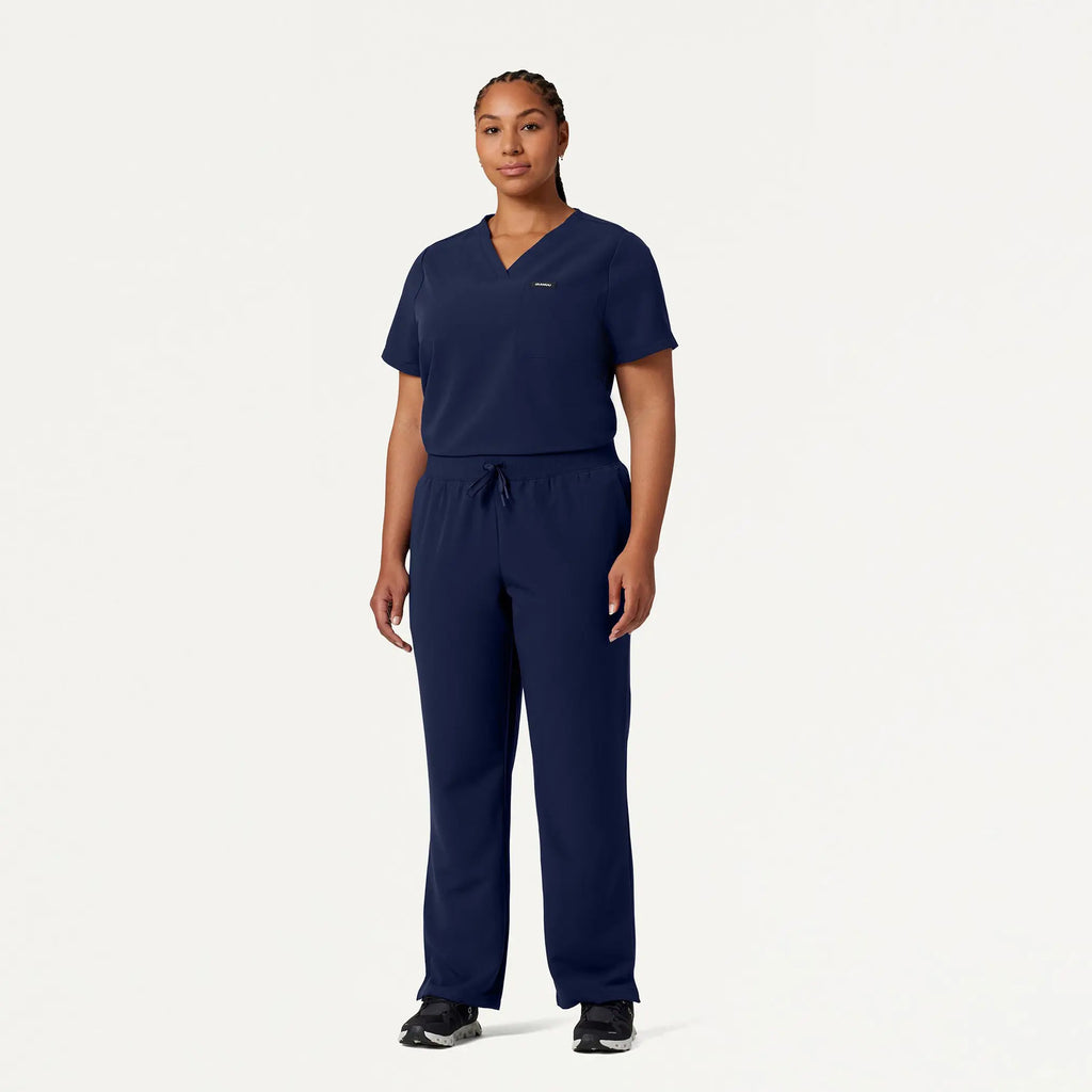 Jaanuu Scrubs Women's Xenos Essential Knit-Waist Scrub Pant Midnight Navy | scrub-supply.com