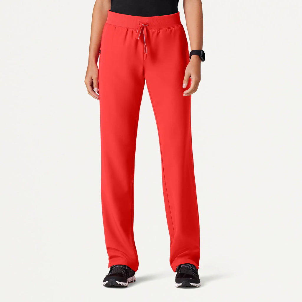 Jaanuu Scrubs Women's Xenos Essential Knit-Waist Scrub Pant Solar Red | scrub-supply.com