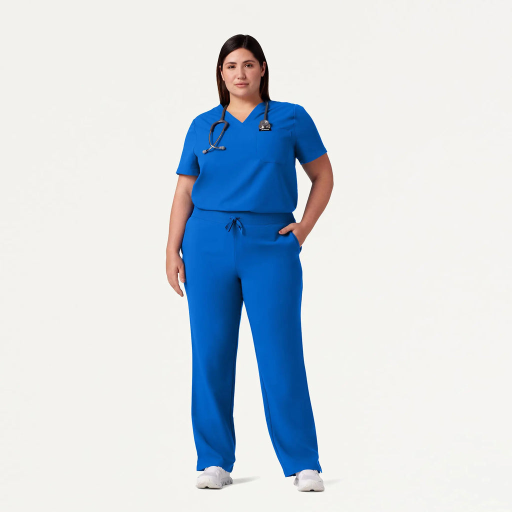 Jaanuu Scrubs Women's Xenos Essential Knit-Waist Scrub Pant Royal Blue | scrub-supply.com