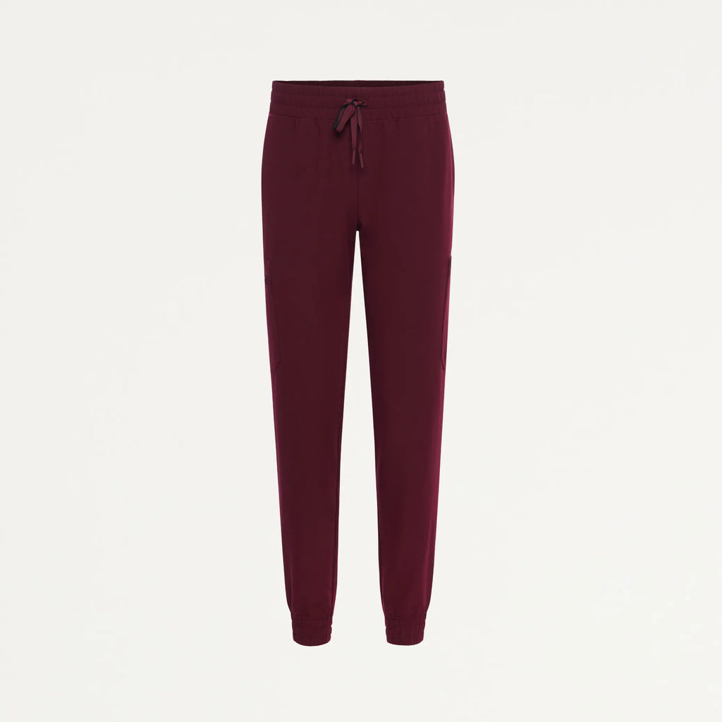 Jaanuu Scrubs Women's Neo Everyday Cargo Scrub Jogger Burgundy | scrub-supply.com