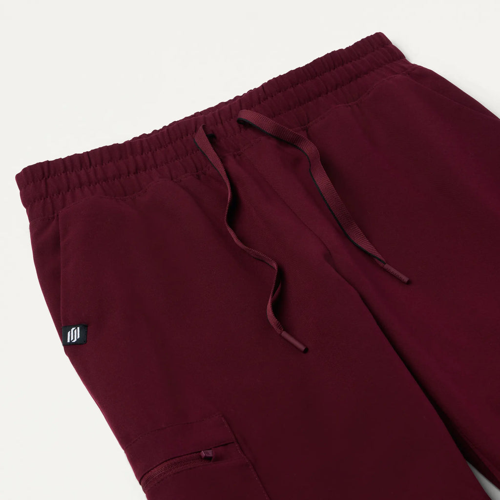 Jaanuu Scrubs Women's Neo Everyday Cargo Scrub Jogger Burgundy | scrub-supply.com