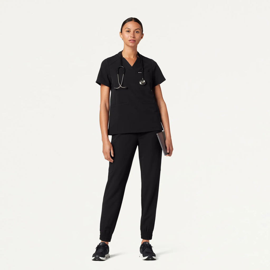 Jaanuu Scrubs Women's Neo Everyday Cargo Scrub Jogger Black | scrub-supply.com