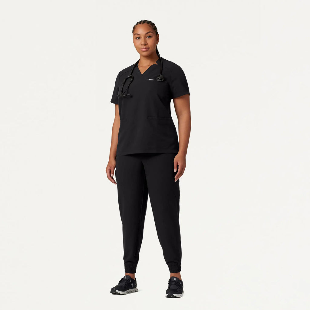 Jaanuu Scrubs Women's Neo Everyday Cargo Scrub Jogger Black | scrub-supply.com