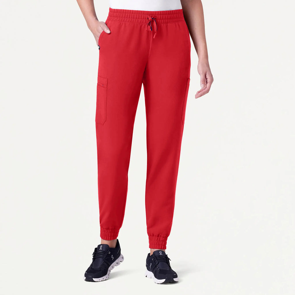 Jaanuu Scrubs Women's Neo Everyday Cargo Scrub Jogger Brilliant Red | scrub-supply.com