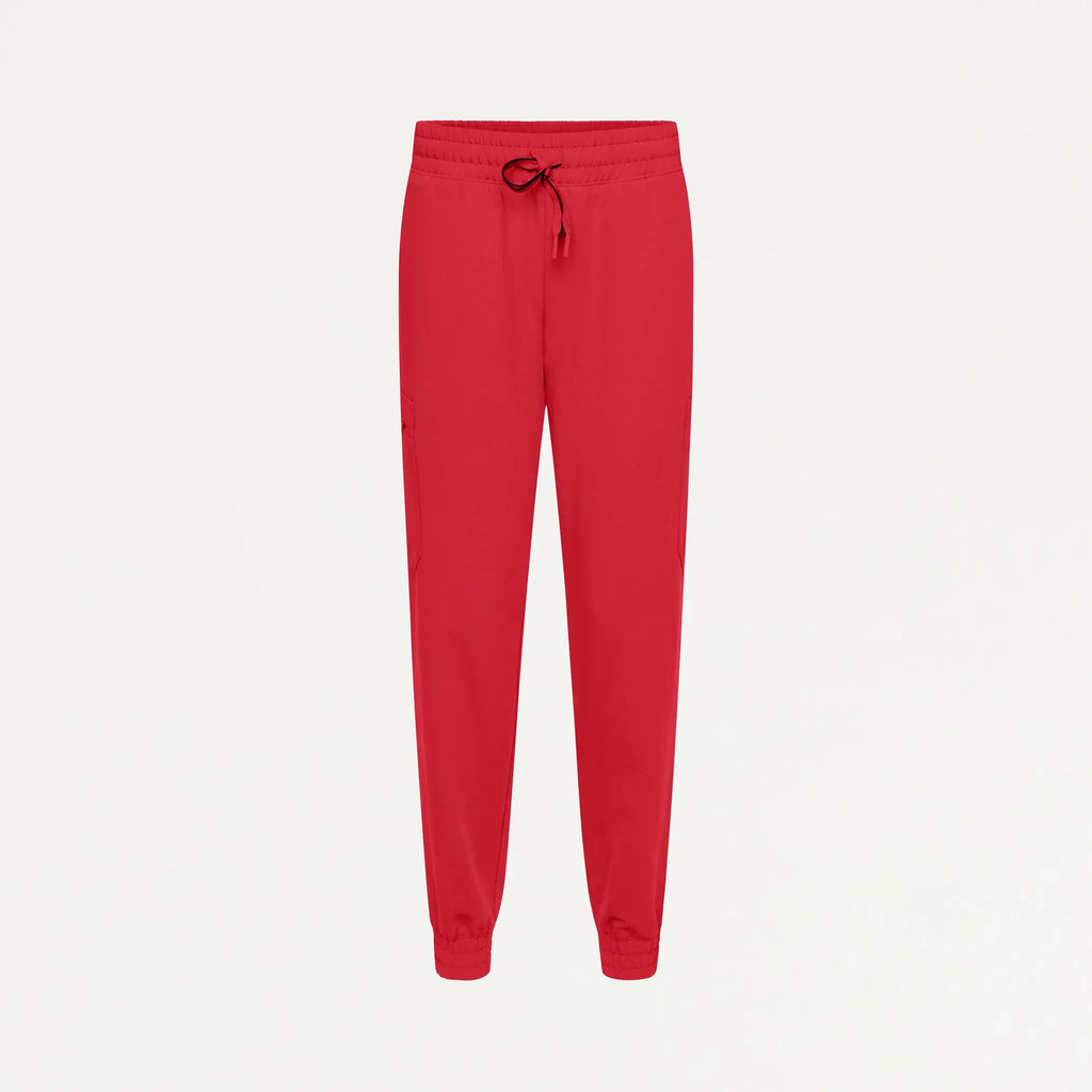 Jaanuu Scrubs Women's Neo Everyday Cargo Scrub Jogger Brilliant Red | scrub-supply.com