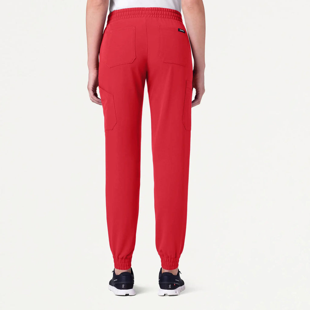 Jaanuu Scrubs Women's Neo Everyday Cargo Scrub Jogger Brilliant Red | scrub-supply.com