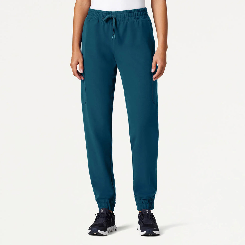 Jaanuu Scrubs Women's Neo Everyday Cargo Scrub Jogger Caribbean Blue | scrub-supply.com