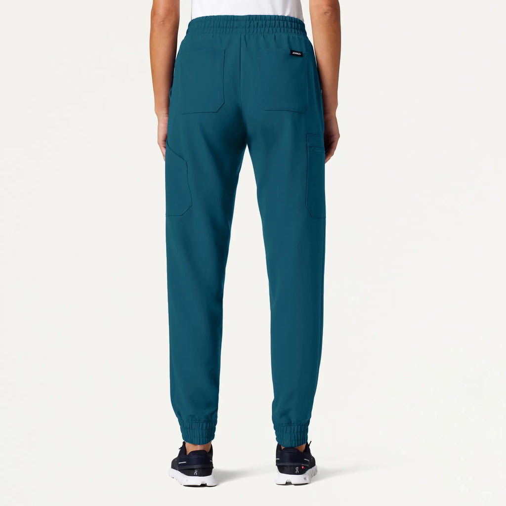 Jaanuu Scrubs Women's Neo Everyday Cargo Scrub Jogger Caribbean Blue | scrub-supply.com