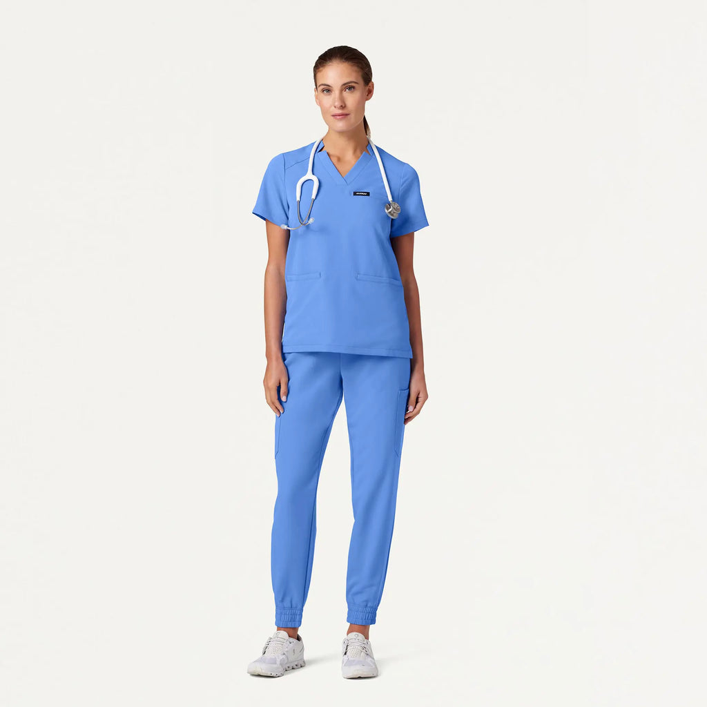 Jaanuu Scrubs Women's Neo Everyday Cargo Scrub Jogger Ceil Blue | scrub-supply.com