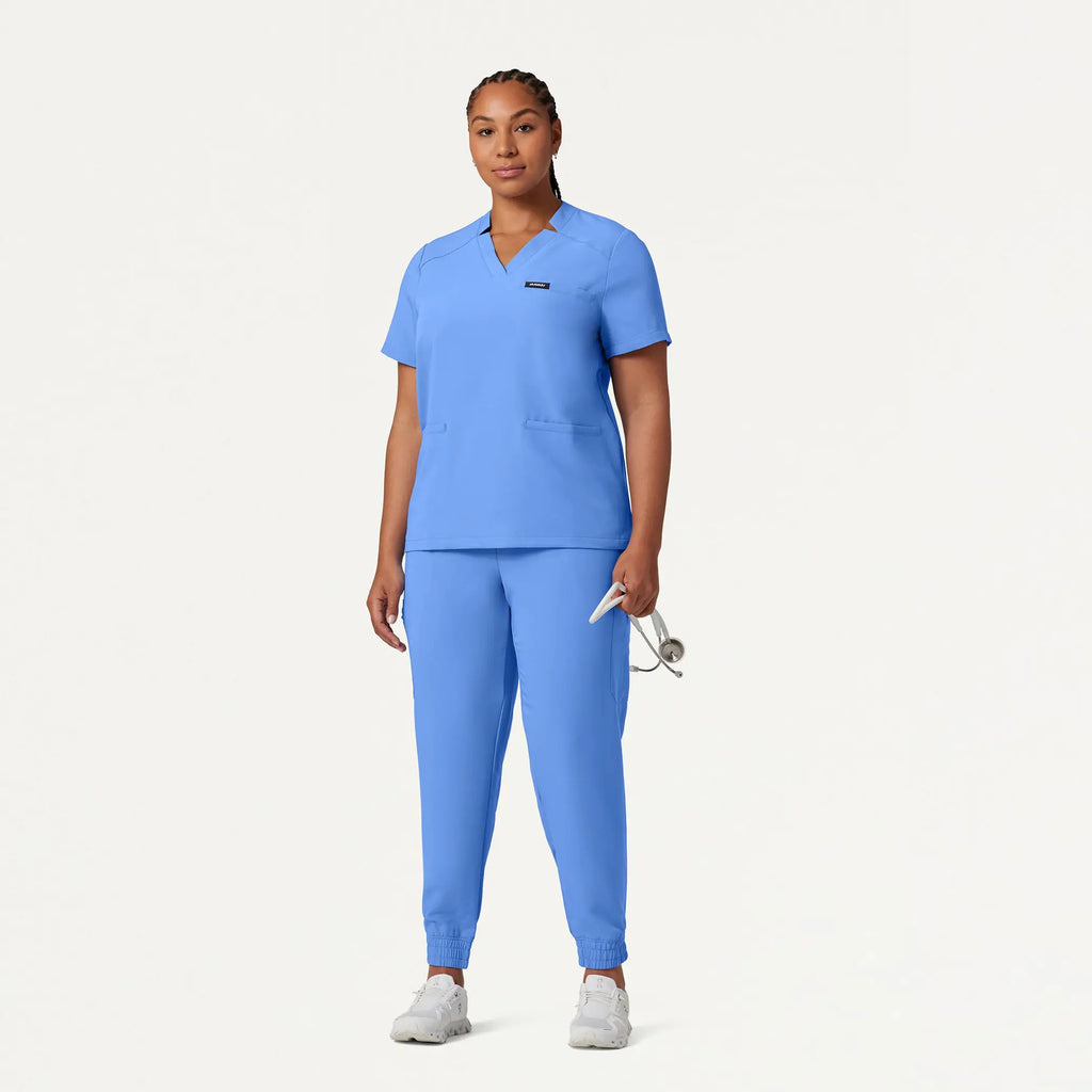 Jaanuu Scrubs Women's Neo Everyday Cargo Scrub Jogger Ceil Blue | scrub-supply.com