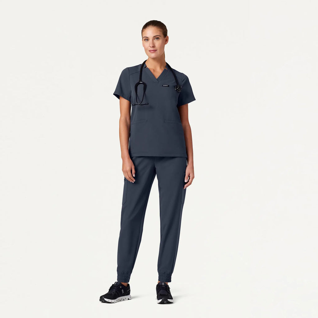 Jaanuu Scrubs Women's Neo Everyday Cargo Scrub Jogger Carbon Gray | scrub-supply.com